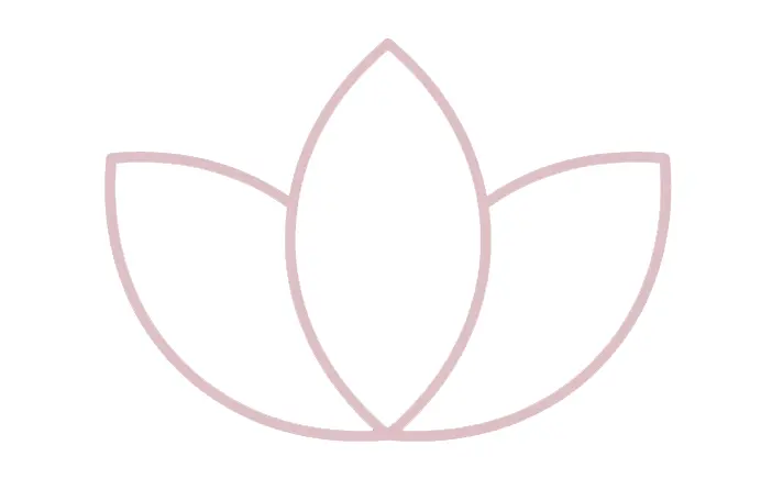 Artboard 1 Minimal line art of a lotus flower in soft pink tones.